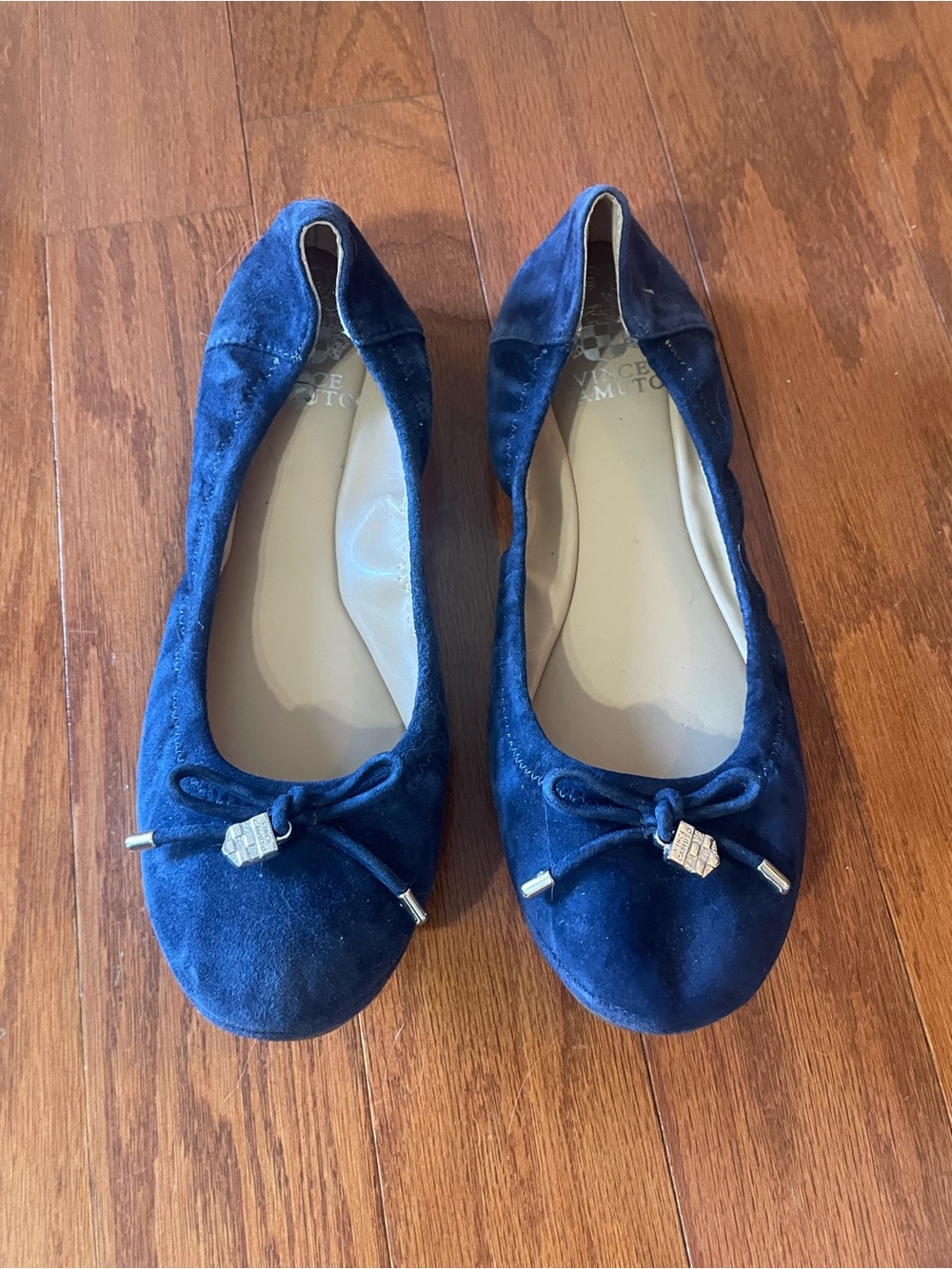 Vince Camuto Navy Blue Suede Ballet Flats